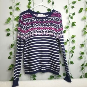 Vineyard Vines Fairisle Nautical Navy SM Pullover Cashmere Blend Sweater